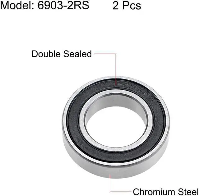 Alt view image 2 of 7 - 6807-2RS Deep Groove Ball Bearing 35x47x7mm Double Sealed Chrome Steel Bearings