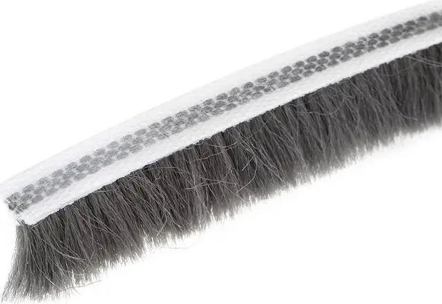 Alt view image 3 of 4 - Brush Weather Stripping, Adhesive Felt Door Seal Strip Pile Weatherstrip Door Sweep Brush for Door Window  197Inch L X 0.47 Inch W (5000mm X 12mm)Gray