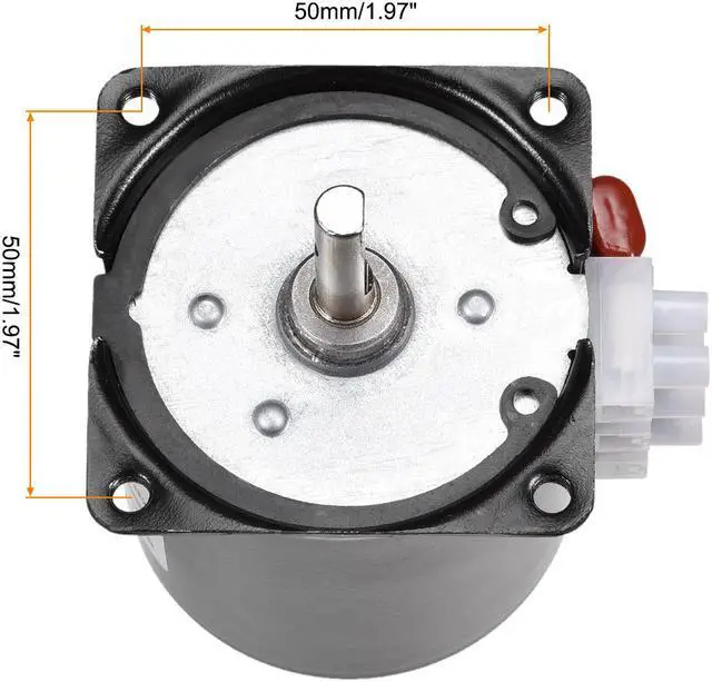 Alt view image 3 of 4 - AC 110V Electric Synchronous Motor Metal Gear Turntable CW/CCW 2.5RPM 50-60HZ 14W 7mm Dia Central Shaft with Hole
