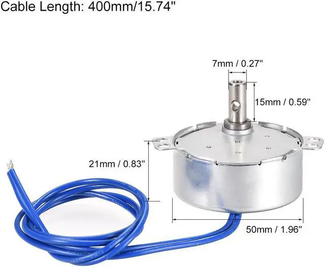 Alt view image 2 of 3 - Synchronous Motor 100-127 VAC 50/60 Hz 4W 2.5-3 RPM/MIN CCW/CW Direction with 7mm Flexible Coupling Connector for Model or Hand-Made