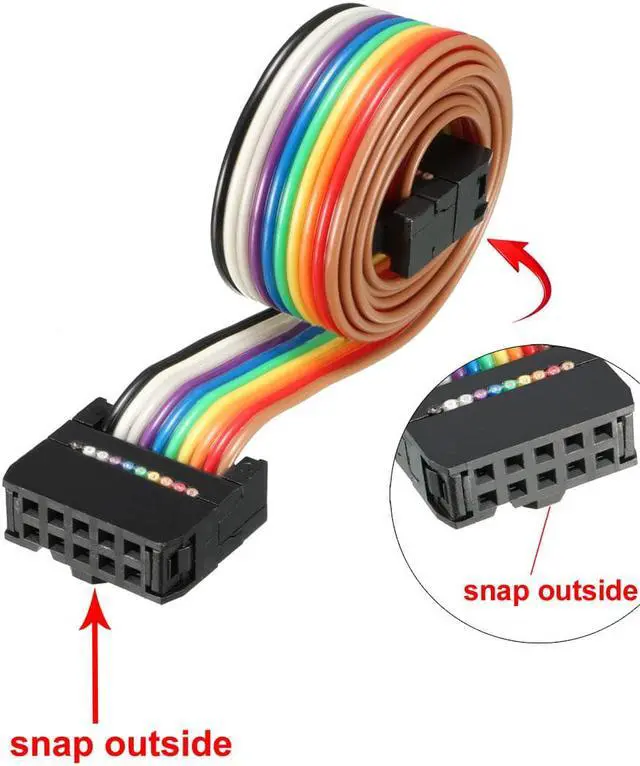 Alt view image 3 of 5 - IDC 10 Pins Wire Flat Rainbow Ribbon Cable 48cm 2.54mm Pitch 3pcs