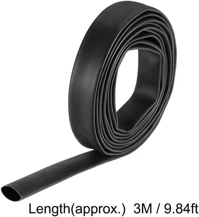 Alt view image 4 of 6 - Heat Shink Tubing, 5/8"(15.4mm) Dia 26mm Flat Width 3:1 Ratio Shrinkable Tube Cable Sleeve 10ft - Black