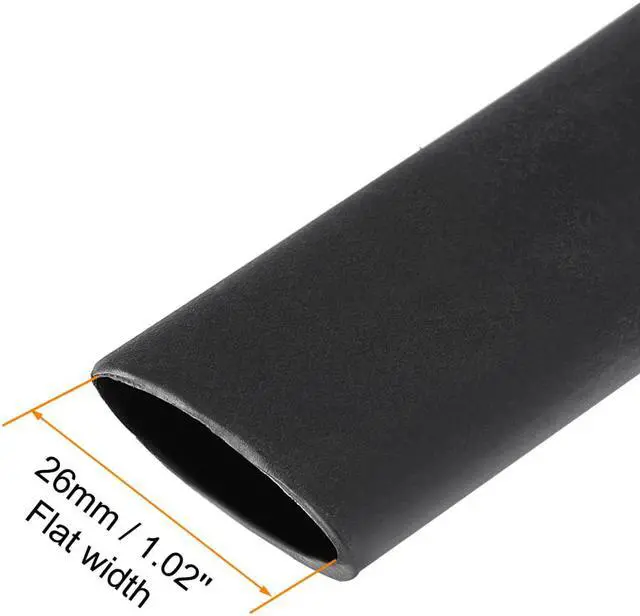 Alt view image 3 of 6 - Heat Shink Tubing, 5/8"(15.4mm) Dia 26mm Flat Width 3:1 Ratio Shrinkable Tube Cable Sleeve 10ft - Black