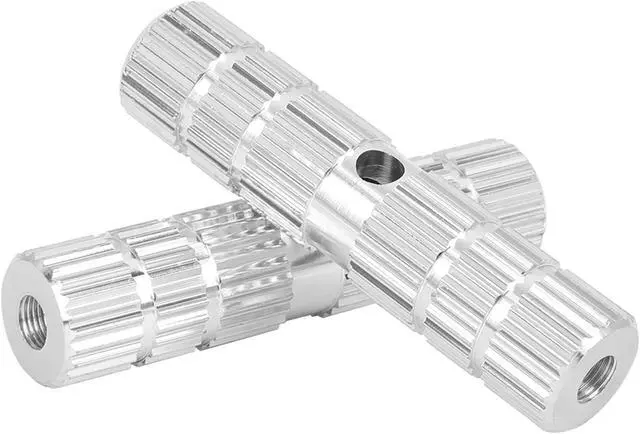 Alt view image 4 of 5 - 2 Pcs Aluminum Alloy Cylinder Shaped BMX MTB Bike Bicycle Axle Rear Stunt Foot Pegs Footrests Silver Tone