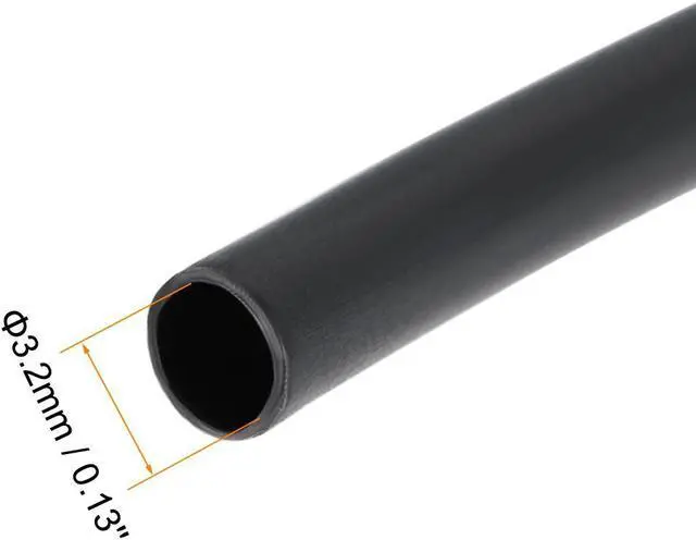 Alt view image 3 of 5 - Heat Shink Tubing, 1/8"(3mm) Dia 7.4mm Flat Width 3:1 Ratio Shrinkable Tube Cable Sleeve 5m - Black