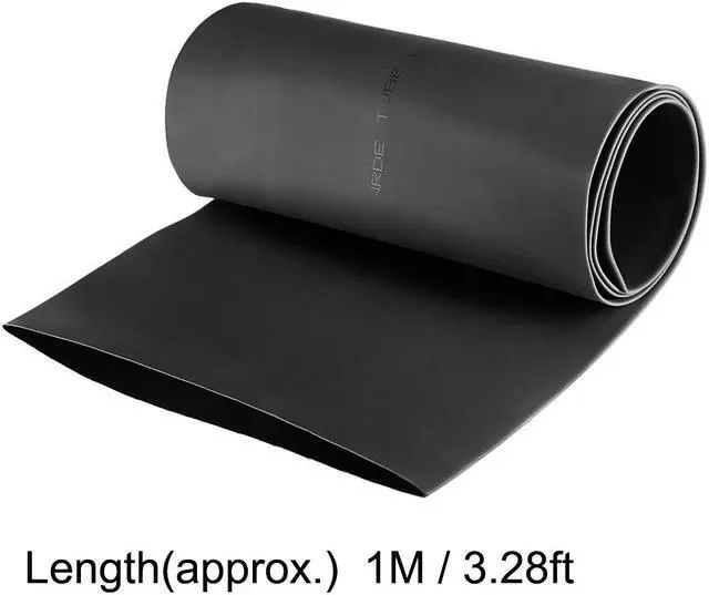 Alt view image 4 of 6 - Heat Shink Tubing, 120mm Dia 191mm Flat Width 2:1 Ratio Shrinkable Tube Cable Sleeve 1m - Black