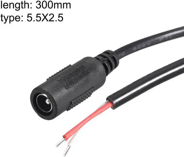 Alt view image 2 of 3 - 2pcs DC Power 5.5mm x 2.5mm 4A 18AWG 30cm Female Plug Connector Pigtail