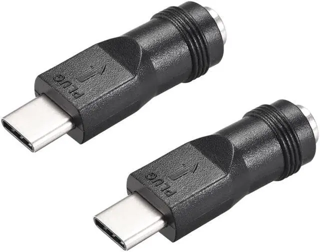 Main image of 2pcs DC Power Converter 5.5mm x 2.1mm Male to Type-C Adapter Connector
