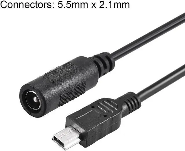 Alt view image 2 of 3 - 15cm DC Female Power Supply 5.5x2.1mm Adapter to Mini USB Plug Male Cable 2pcs