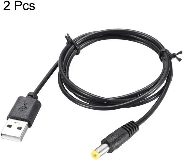 Alt view image 3 of 3 - 2pcs 1M DC Male Power Supply 5.5x2.1mm Adapter to USB Plug Male Cable