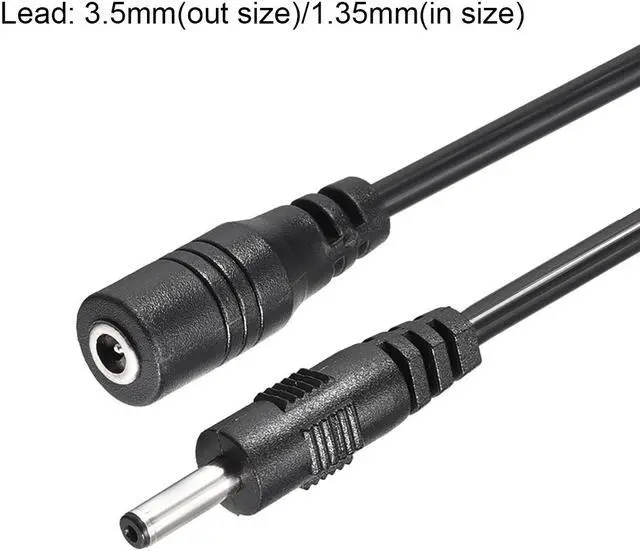 Alt view image 2 of 3 - Power Extension Cable 4.92ft 1.5M 1.35mm x 3.5mm Compatible with Adapter Cord