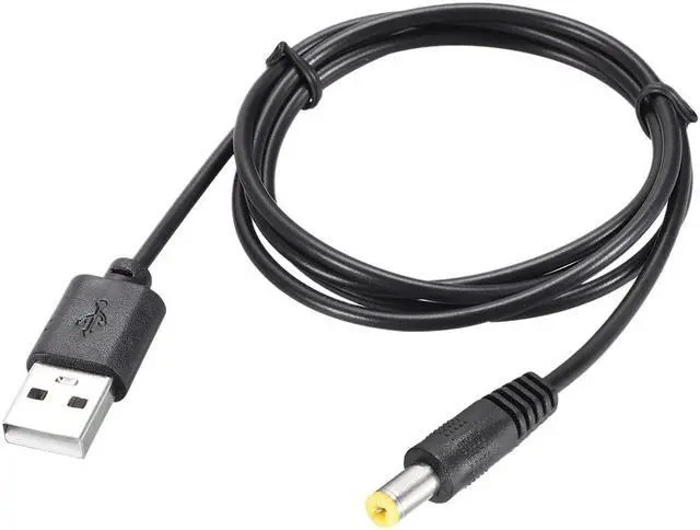 Main image of 2pcs 1M DC Male Power Supply 5.5x2.1mm Adapter to USB Plug Male Cable