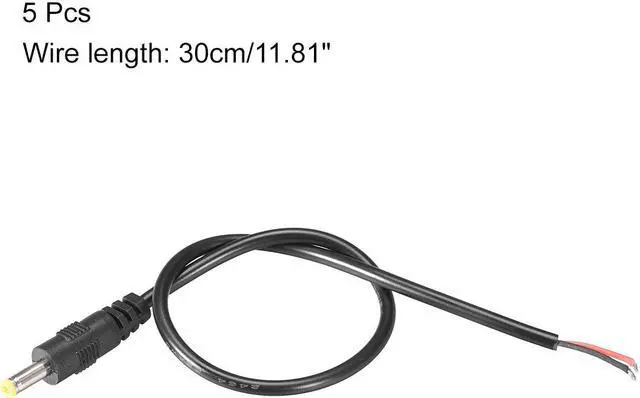 Alt view image 3 of 3 - 5pcs DC Power 4.0mm x 1.7mm 3A 30cm Barrel Male Plug Connector Pigtail