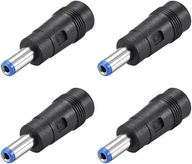 Main image of 4pcs DC Power Adapter,Female 5.5mmx2.5mm to 5.5mmx2.1mm Male Plug Tips, Input DC Plug Connector Blue