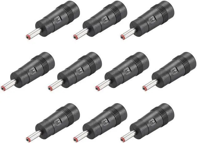 Main image of 10pcs DC Power Adapter,Female 5.5mmx2.5mm to 3.5mmx1.35mm Male Plug Tips, Input DC Plug Connector Red