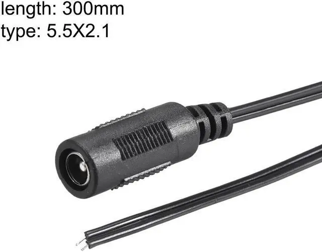 Alt view image 2 of 3 - 5pcs DC Power 5.5mm x 2.1mm 4A 30cm Female Plug Connector Pigtail
