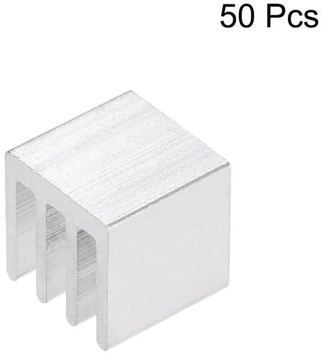 Alt view image 3 of 4 - Parallel Line Notch Heatsink for MOS GPU IC Chip Silver 10 x 10 x 10 mm 50pcs