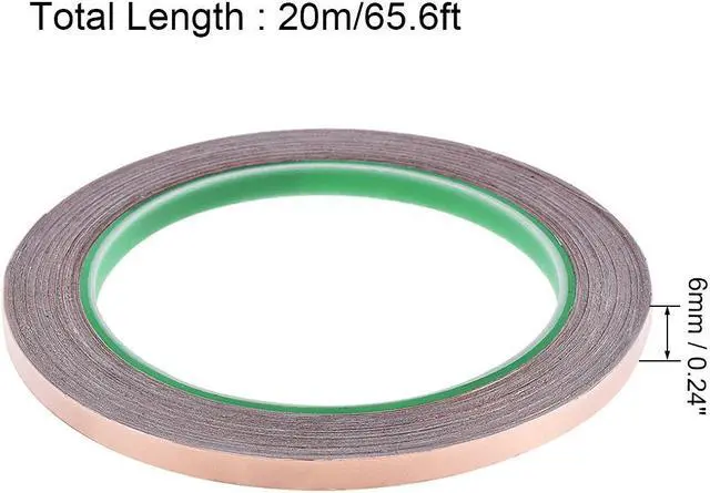Alt view image 2 of 4 - 6mm Copper Foil Tape Shielding Tape for EMI EMF and RFI Shielding Conductive Adhesive Tape 20m/65.6ft