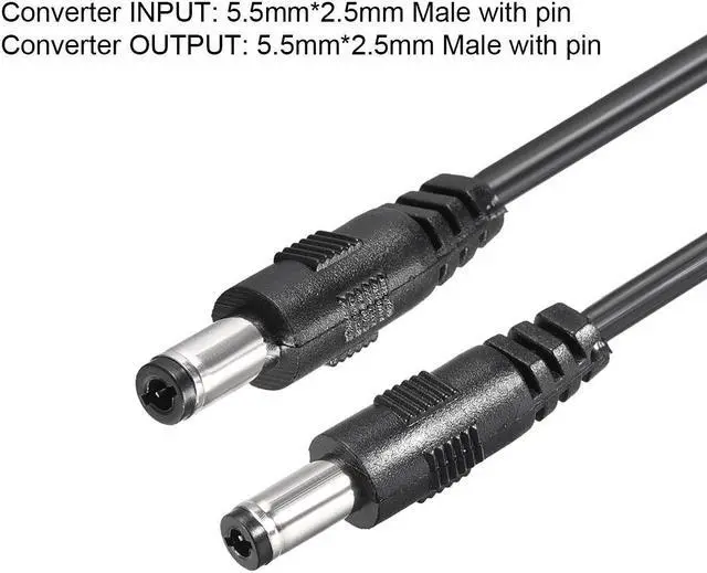 Alt view image 2 of 3 - Tip Adapter Connector Converter Male to Male 5.5x2.5mm to 5.5x2.5mm 1M DC Power Connect