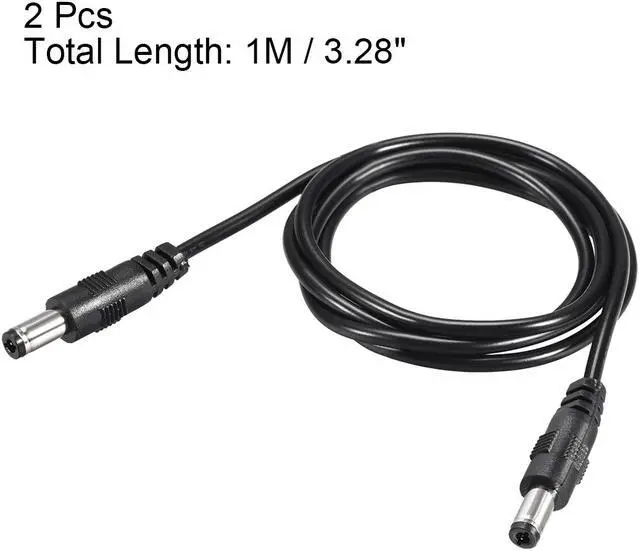 Alt view image 3 of 3 - Tip Adapter Connector Converter Male to Male 5.5x2.5mm to 5.5x2.5mm 1M DC Power Connect 2pcs