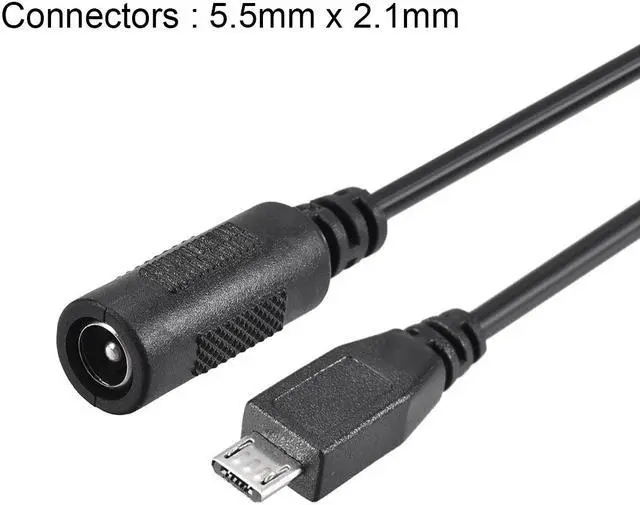 Alt view image 2 of 3 - 17cm DC Female Power Supply 5.5x2.1mm Adapter to Micro USB Plug Male Cable 2pcs