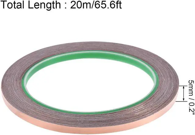 Alt view image 2 of 4 - 5mm Copper Foil Tape Shielding Tape for EMI EMF and RFI Shielding Conductive Adhesive Tape 20m/65.6ft