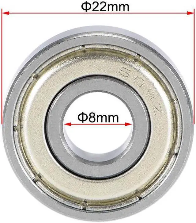 Alt view image 4 of 4 - 608ZZ Deep Groove Ball Bearings 8mm x 22mm x 7mm Double Shielded Chrome Steel P5(ABEC5) 5pcs