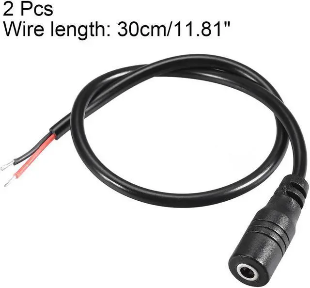 Alt view image 3 of 3 - DC Power 3.5mm x 1.35mm 30cm Length Barrel Female Plug Connector Pigtail 2pcs