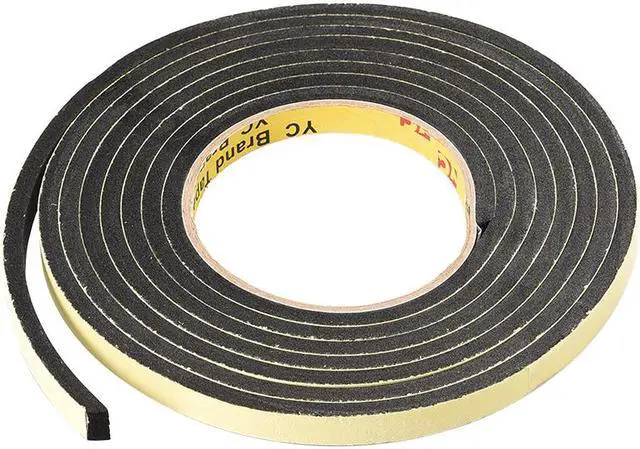 Main image of Sponge Tape, EVA Single Sided Sealing Foam Tape, 3 Meters Length, 10mm Width, 5mm Thick, Black