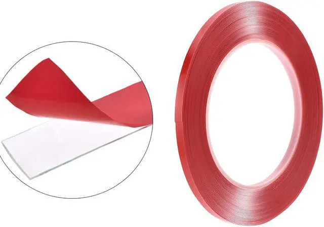 Alt view image 3 of 3 - 13/64 Inch x 32.5Ft Heat Resistant Acrylic Double Sided Adhesive Tape for Touch Screen Repairing 0.5mm Thickness Clear with Red Protect Film