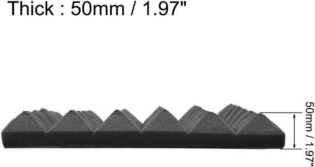 Acoustic Foam Panel Noise Absorbing Soundproof Sponge, Pyramidal Groove,  30x30x5cm, for Recording Studio Ktv, Black, Pack of 6 