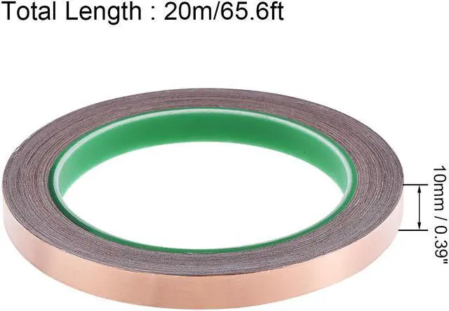 Alt view image 2 of 4 - 10mm Copper Foil Tape Shielding Tape for EMI EMF and RFI Shielding Conductive Adhesive Tape 20m/65.6ft