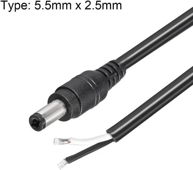 Alt view image 2 of 3 - DC Power 5.5mm x 2.5mm 10A 18AWG 30cm Length Barrel Male Plug Connector Pigtail 5pcs
