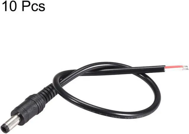 Alt view image 3 of 3 - 10pcs DC Power 5.5mm x 2.5mm 4A 30cm Barrel Male Plug Connector Pigtail