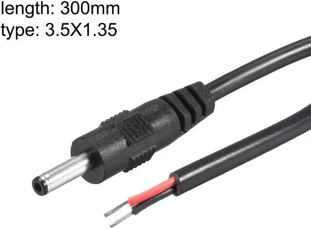 Alt view image 2 of 3 - 5pcs DC Power 3.5mm x 1.35mm 1A 30cm Barrel Male Plug Connector Pigtail