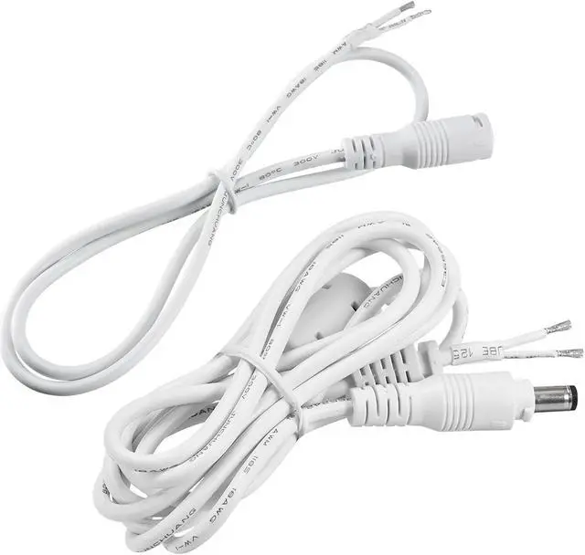 Alt view image 3 of 3 - 2.1M/6.9FT 5.5mm x 2.1mm Male Plug DC Power Adapter Cable Cord White