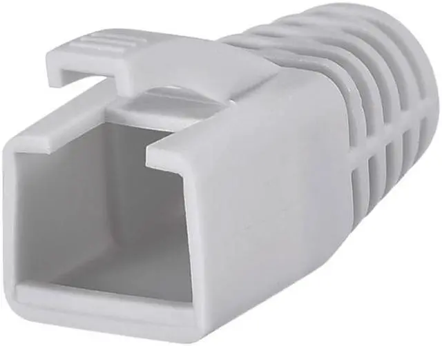 Main image of RJ45 Boots Cover Anti Dust Protector for Network Cable CAT6 CAT7 7mm Hole Dia Grey Plastic 50Pcs