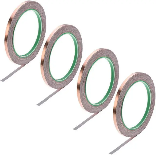 Main image of 6mm Copper Foil Tape Shielding Tape for EMI EMF and RFI Shielding Conductive Adhesive Tape 20m/65.6ft 4 Roll