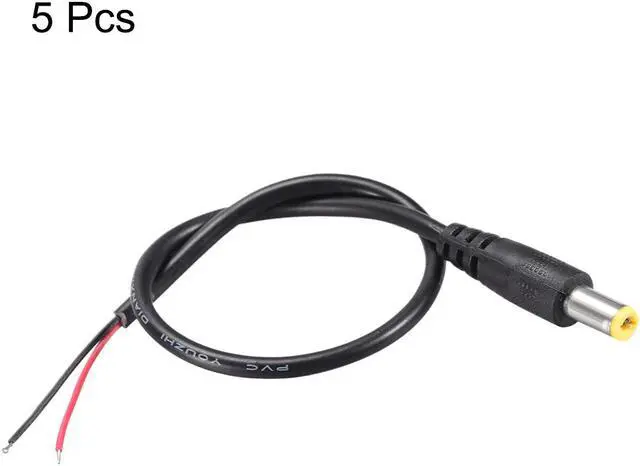 Alt view image 3 of 3 - 5pcs DC Power 5.5mm x 2.1mm 2A 28cm Barrel Male Plug Connector Pigtail