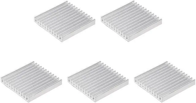 Main image of 5x35x35mm Silver Tone Aluminum Heatsink Thermal Adhesive Pad Cooler for Cooling 3D Printers 5Pcs