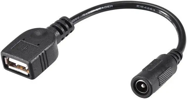 Main image of 12cm DC Female Power Supply 5.5x2.1mm Adapter to USB Plug Female Cable