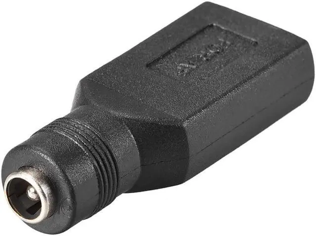 Alt view image 2 of 3 - USB Female to DC 5.5x2.1mm Female DC Connector Charge Barrel Jack Power Adapter USB Connector,for DC or USB Charging Black