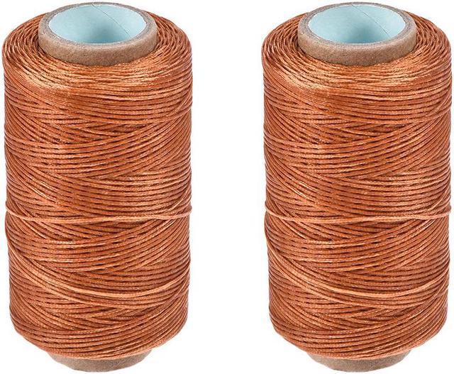 Leather Sewing Thread 273 Yards 150D/1mm Polyester Waxed Thread Cord, Flat  Thread for Hand Stitching Leather Bookbinding,Craft DIY, (Coffee, 2pcs) 