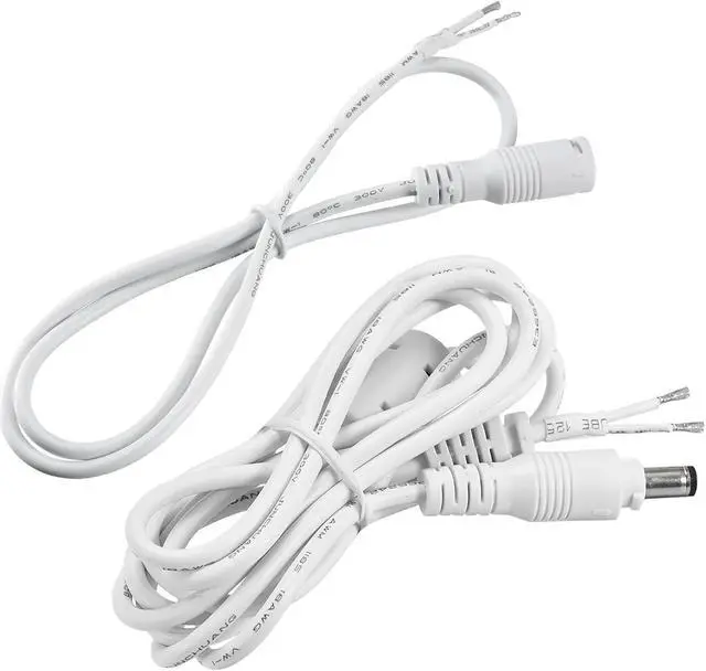 Main image of 2.1M/6.9FT 5.5mm x 2.1mm Male Plug DC Power Adapter Cable Cord White