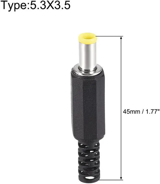 Alt view image 2 of 3 - 4pcs DC Male Connector 5.3mm x 3.0mm Power Cable Jack Adapter Black