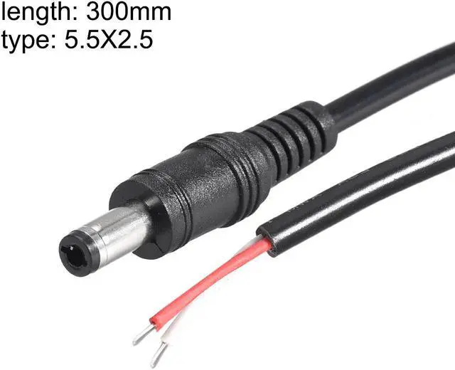 Alt view image 2 of 3 - 3pcs DC Power 5.5mm x 2.5mm 4A 30cm Barrel Male Plug Connector Pigtail