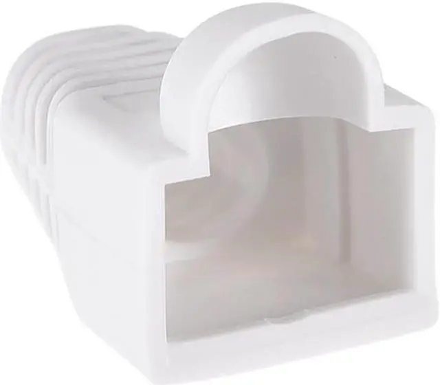 Alt view image 3 of 3 - RJ45 Boots Cover Anti Dust Protector for Network Cable Cat5 Cat5E Cat6 6mm Hole Dia White Plastic 50Pcs