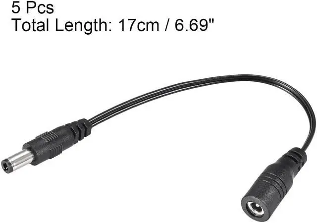 Alt view image 3 of 3 - Tip Adapter Connector Converter 4x1.7mm to 5.5x2.5mm 20cm DC Power Connect 5pcs