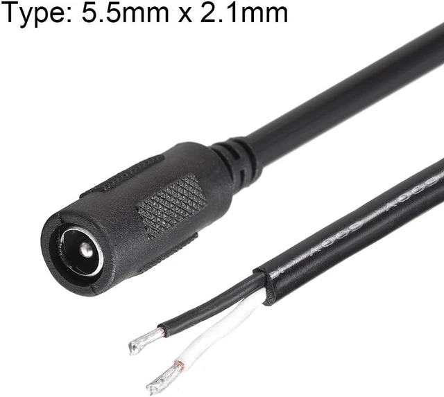 Alt view image 2 of 3 - DC Power 5.5mm x 2.1mm 10A 18AWG 30cm Length Barrel Female Plug Connector Pigtail 2pcs