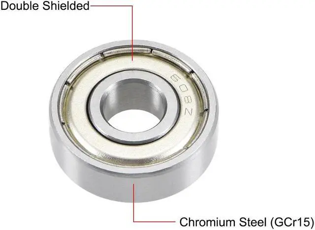 Alt view image 2 of 4 - 608ZZ Deep Groove Ball Bearings 8mm x 22mm x 7mm Double Shielded Chrome Steel P5(ABEC5) 5pcs